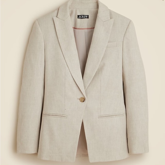 J Crew Flax Ivory Petite Alexandra blazer in stretch linen blend Women's Size P4 - Picture 4 of 6